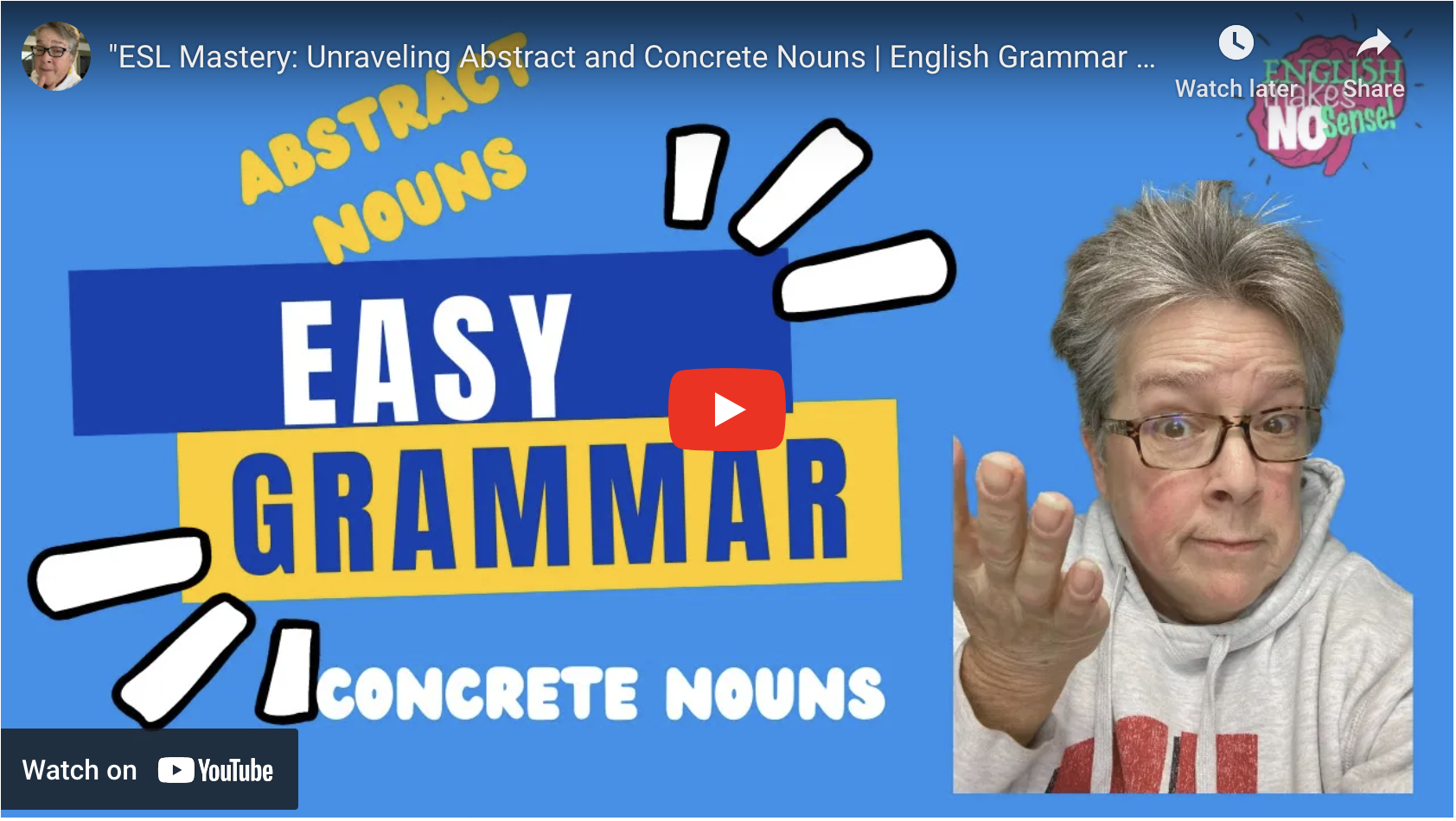 Easy Grammar: Abstract Nouns and Concrete Nouns